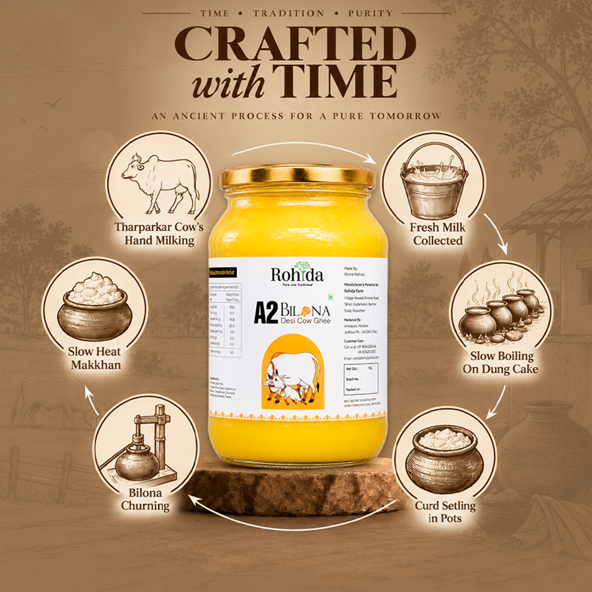 A2 Desi Cow Bilona Ghee(350ml) - alternate view