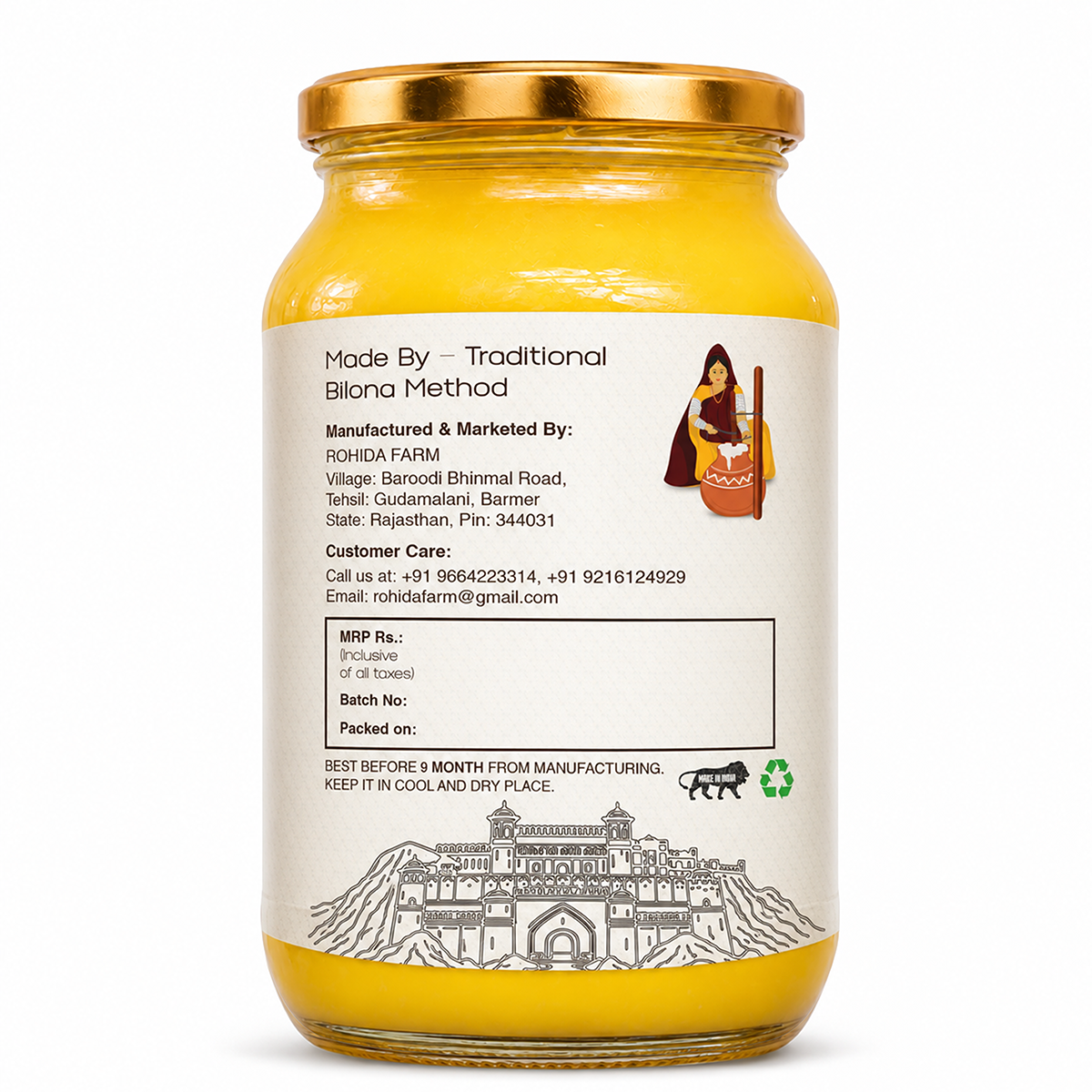A2 Desi Cow Bilona Ghee(2ltr)